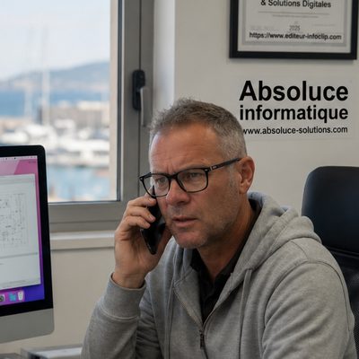 Stéphane Destailleurs, fondateur d'Absoluce Informatique à Toulon